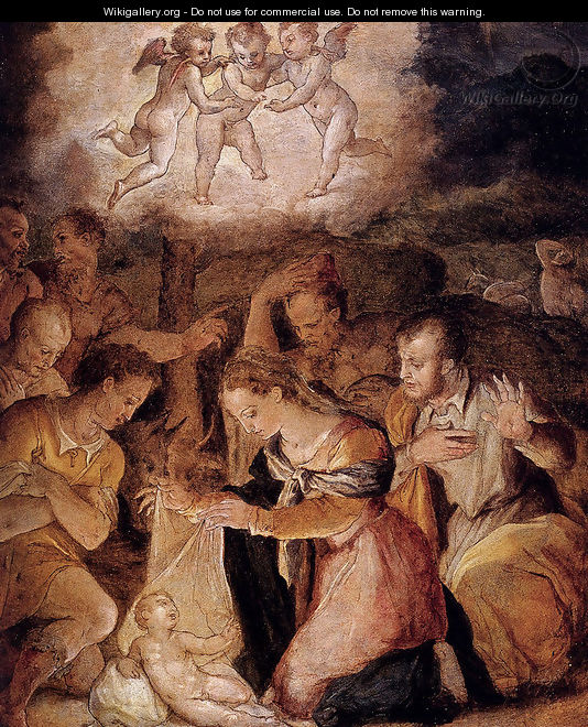 The Nativity With The Adoration Of The Shepherds - Giorgio Vasari