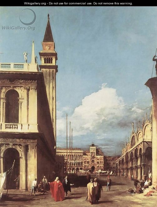 The Piazzetta, Looking toward the Clock Tower - (Giovanni Antonio Canal) Canaletto