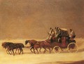 The Derby and London Royal Mail on the Open Road in Winter - Henry Thomas Alken