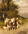 Hunting Dogs on a Forest Path - Charles Olivier De Penne