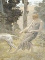 Woman Walking Her Dog - Edward Robert Hughes R.W.S.