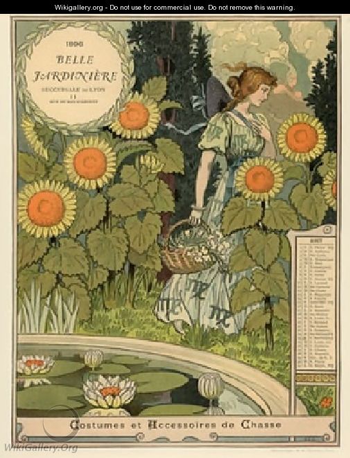 Belle Jardiniere Calendar Aout - Eugene Grasset