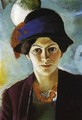 Portrait of the Artist's wife Elisabeth with a Hat (Frau des Kunstlers mit Hut) 1909 - August Macke