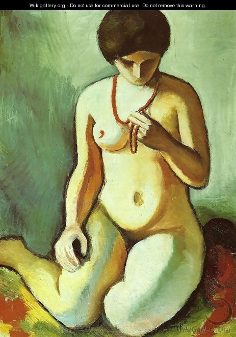 Nude with Coral Necklace (Akt mit Korallenkette) 1910 - August Macke