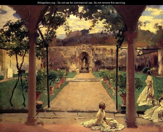 At Torre Galli Ladies In A Garden - John Singer Sargent