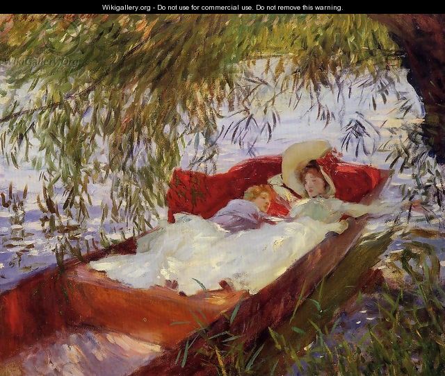 Two Women Asleep In A Punt Under The Willows - John Singer Sargent