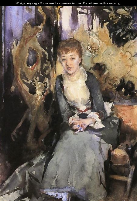 Miss Reubell Seated In Front Of A Screen - John Singer Sargent