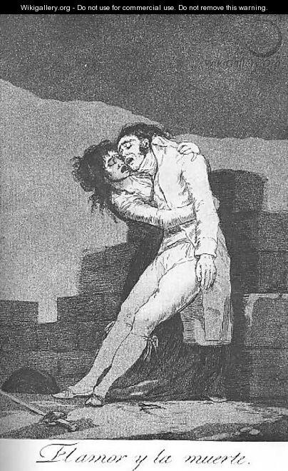 Caprichos Plate 10 Love And Death - Francisco De Goya y Lucientes