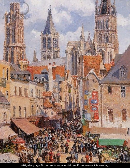 The Old Market at Rouen 1898 - Camille Pissarro