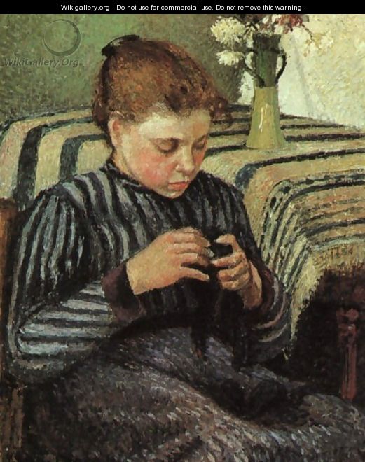 Girl Sewing 1895 - Camille Pissarro