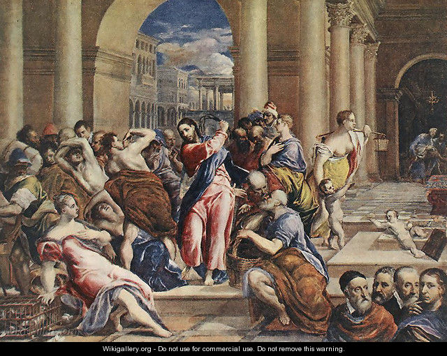 Christ Driving The Traders From The Temple - El Greco (Domenikos Theotokopoulos)